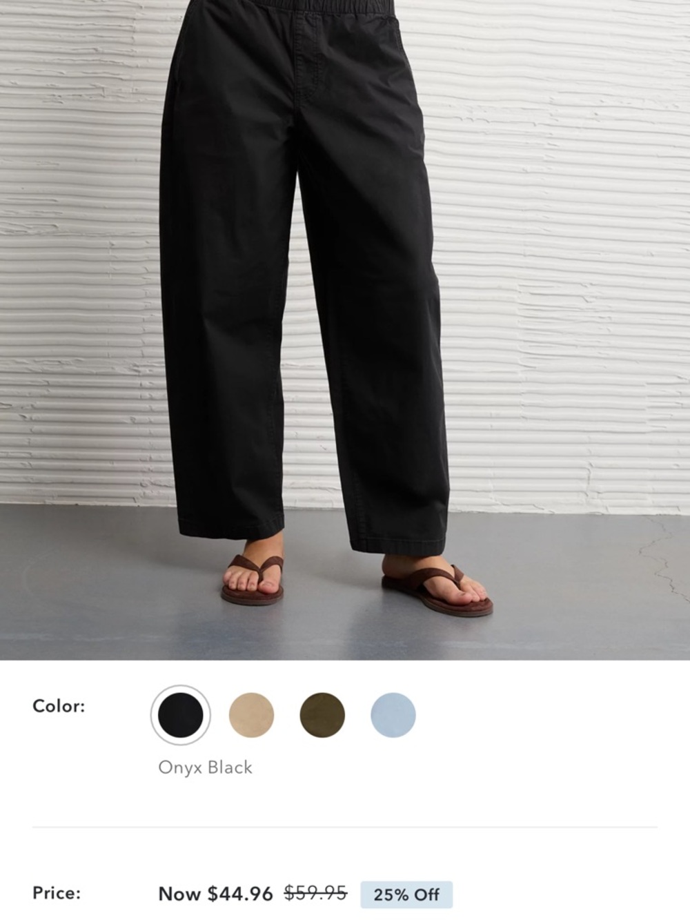 AE Onyx Black Relaxed Cotton Pants